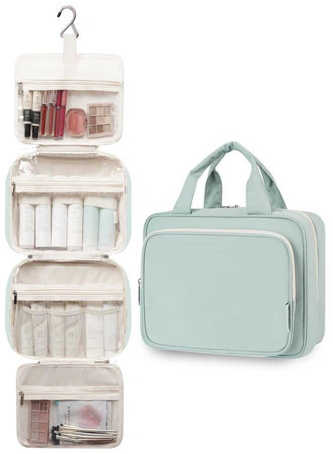 Narwey Travel Toiletry Bag for Women Large Hanging Makeup Bag Organizer Toiletries Bag for Full Size Essentials Accessories Cosmetics (Mint Green (Large)) - Image 4