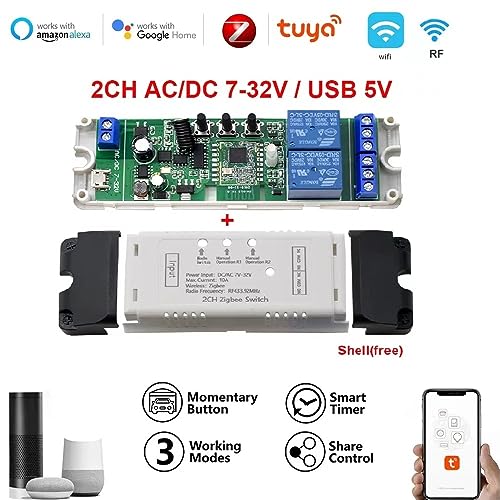 Yitouniu Zigbee 2CH DC 732V Relay Smart Switch ModuleWireless APP Remote Control with InchingSelfLockInterlock Switch ModelWorks with Tuya Zigbee GatewayAlexaGoogle Home Required ZigBee Hub - Image 3