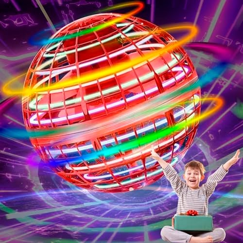 SUMMERLANGUAGE Flying Orb Ball Toy 2025 Upgraded Magic Flying Orb Toy with LED Light 360Rotating Boomerang Flying Toys Indoor Outdoor Fun Games for Boys Girls Adults Kids Red - Image 1