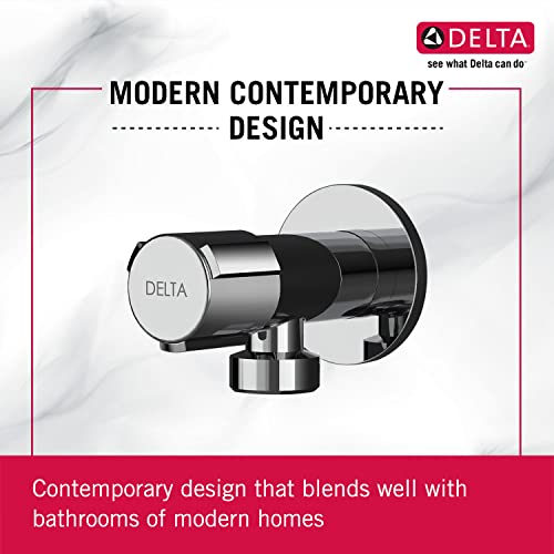 DELTA FAUCET, Brass Quarter-Turn Angle Valve with Adjustable Wall Flange for Bathroom taps, Wash Basin, Geyser Connection, Polished Chrome, IAO36004 - Image 2