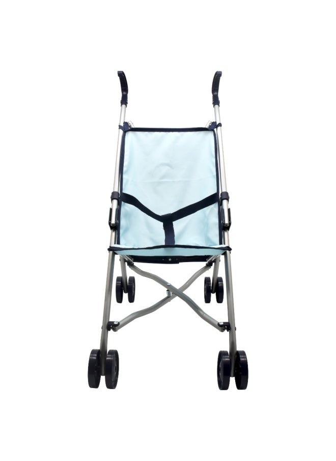 dolls world - Deluxe 4 Wheel Folding Blue Stroller For Dolls Up To 22 inch from Peterkin gift for kids of Age above 3 years - Image 1