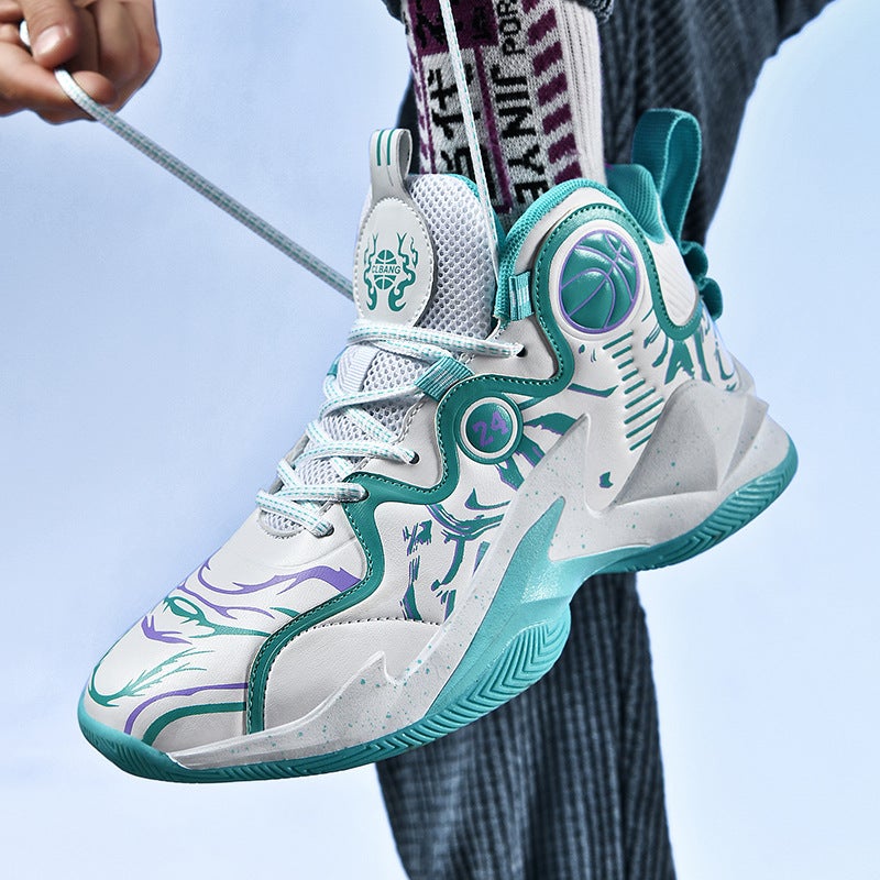 33-47 Plus Size Basketball Shoes Couple Leather Children'S Older Children Student Leisure Sneaker Cement Ground Combat Sneakers - Image 5