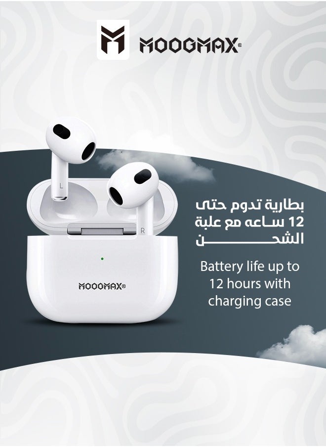MOOGMAX - Moogmax MX-EP50 TWS wireless Earbuds with powerful sound, clear microphone HD voice, Pop up window (only with Iphone),  and wireless case charging - Image 1