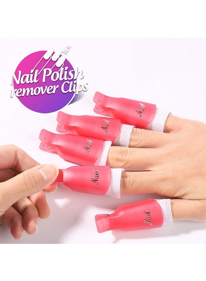 Generic 20 Pcs Gel Polish Remover Clips, Cleaner Cap Clip Reusable Toenail and Finger Gel Polish Remover Tool, Best Gel Nail Polish Remover Kit for Professional Salon (Red+Purple) - Image 4