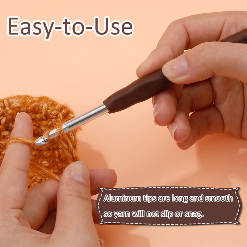 SHWAKK Crochet Hook, 6.0 mm Ergonomic Crochet Hook, Crochet Needles for Arthritic Hands, Knitting Needles with Soft Handle Beginners and Experienced Hobbyists (6.0 mm) - Image 4