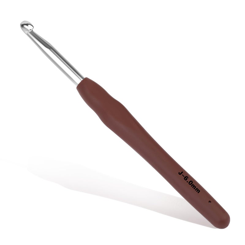 SHWAKK Crochet Hook, 6.0 mm Ergonomic Crochet Hook, Crochet Needles for Arthritic Hands, Knitting Needles with Soft Handle Beginners and Experienced Hobbyists (6.0 mm) - Image 1
