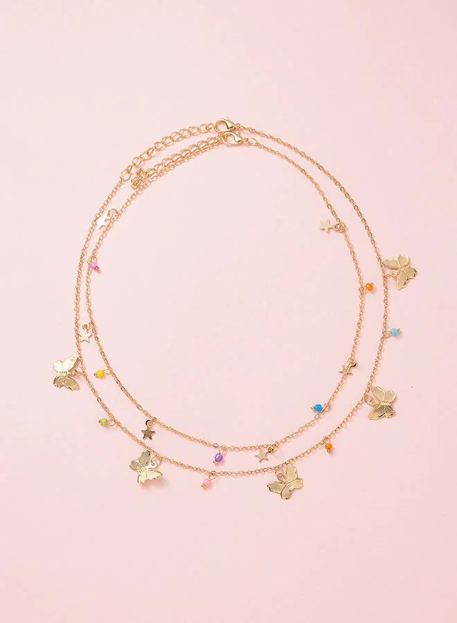Take Two Take Two 2pcs Butterfly Pendant Necklace Set