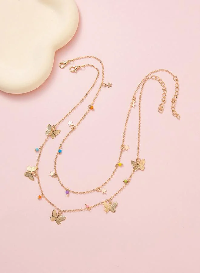 Take Two Take Two 2pcs Butterfly Pendant Necklace Set