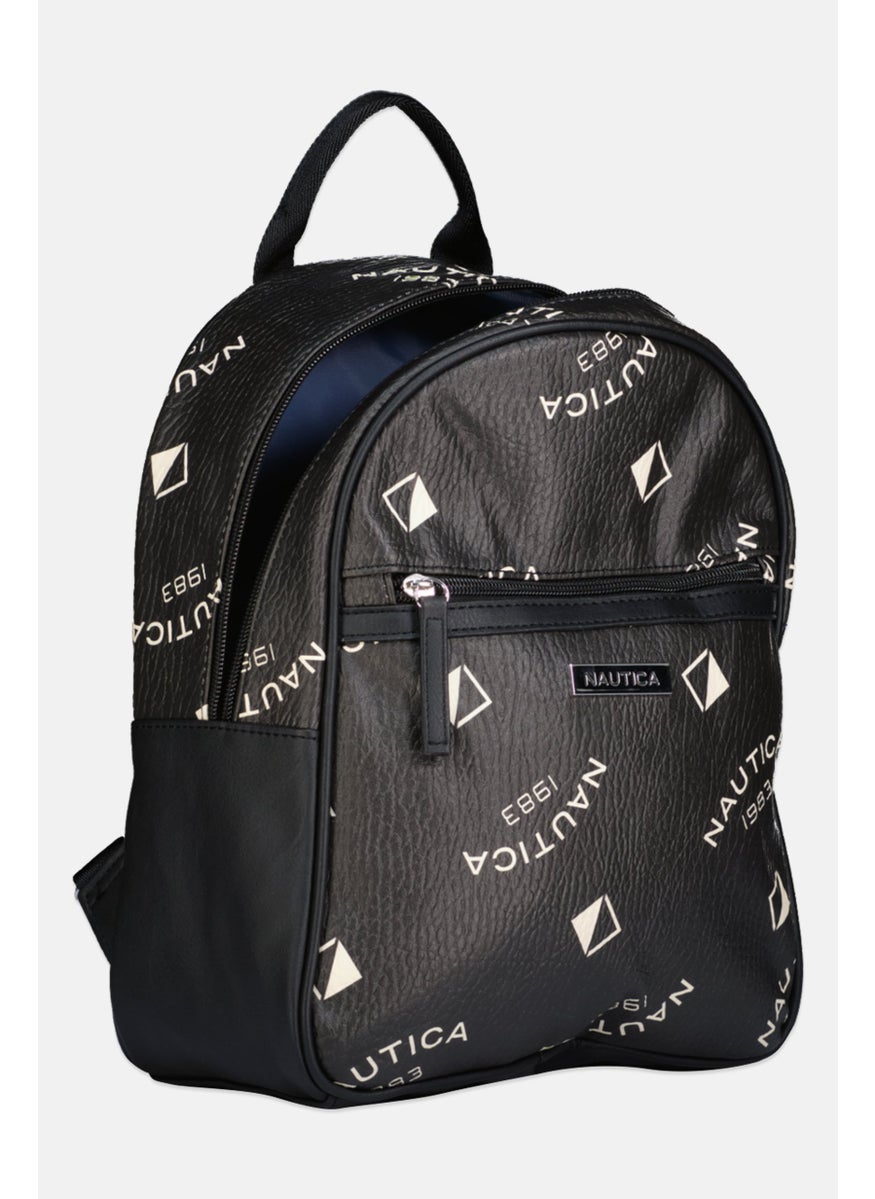 NAUTICA Women Brand Logo Small Backpack, Black  - Image 3