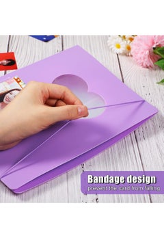 SYOSI Photocard Binder Kpop Photocard Holder Book Sleeves Photocard Korean Stickers, A5 Binder Photocard Album 6 Ring Photocard Binder Card Protectors Pages 200 Cards Darkorchid Colorful  - Image 3