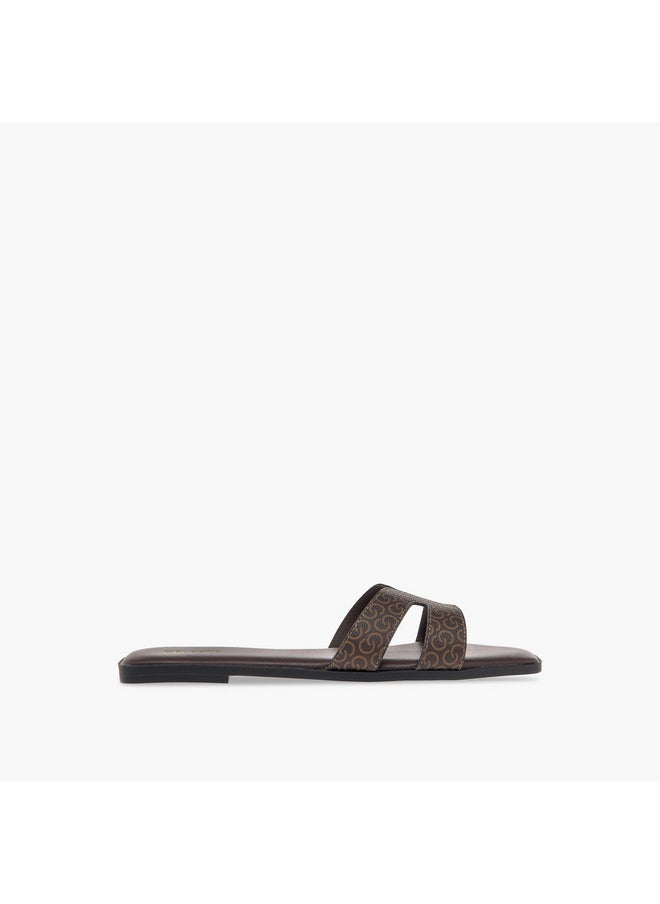 Celeste Women's Monogram Print Slip-On Sandals  - Image 3