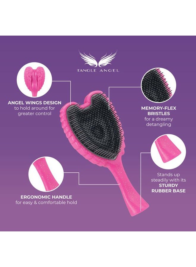 Tangle Angel Detangler Hair Brush - Detangling Hairbrushes for Women with Straight, Wavy, Curly, Long, Thick, & Frizzy Hair - Smoothing Paddle Brush Detangler for Shower & Hairstyling - Lilac - Image 2