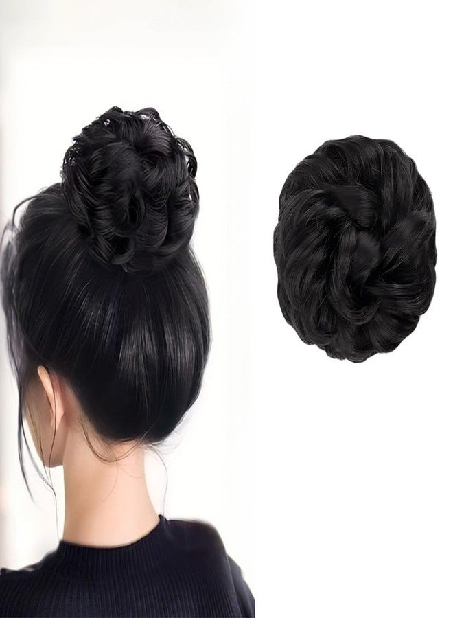 بلوشيا وصلة شعر صناعية على شكل كعكة شعر فوضوية من BLUSHIA (أسود، قطعة واحدة) للنساء - Image 2