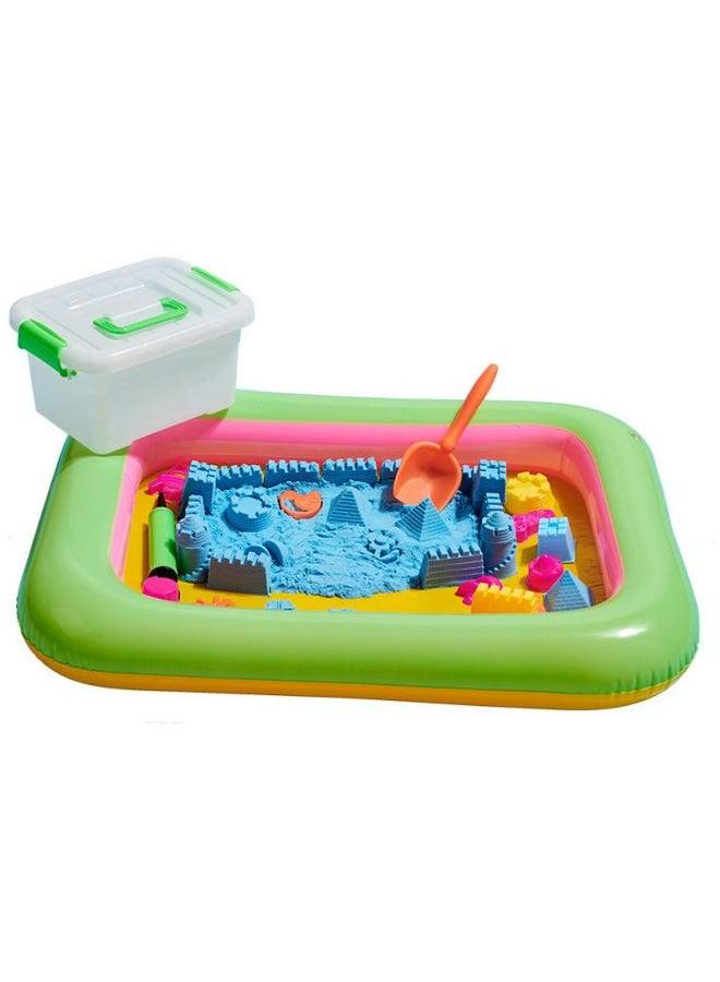 Children's Space Toys Colored Sand Boys And Girls Hot Diy Multi-functional Package Sculpture Children 3-6 Years Old-Color:Sand B Package: 12 Small Oceans, 10 Princess Castles, 1 Pump, Shovel Table (60*45)-Specifications:2kg - Image 2