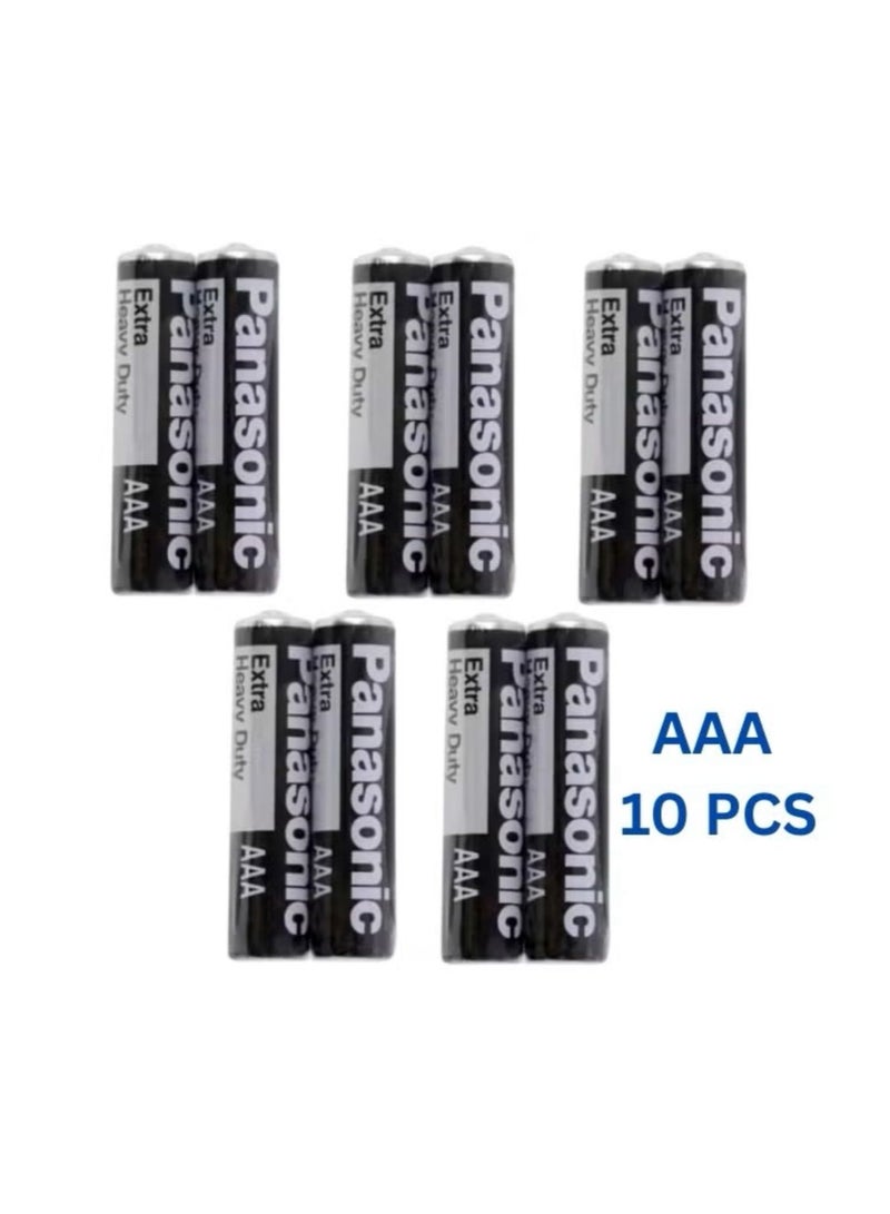 Panasonic AAA Batteries 10 Pcs – Extra Heavy Duty Long Lasting Dry Batteries for Remote Controls, Games & Electronics - Image 1