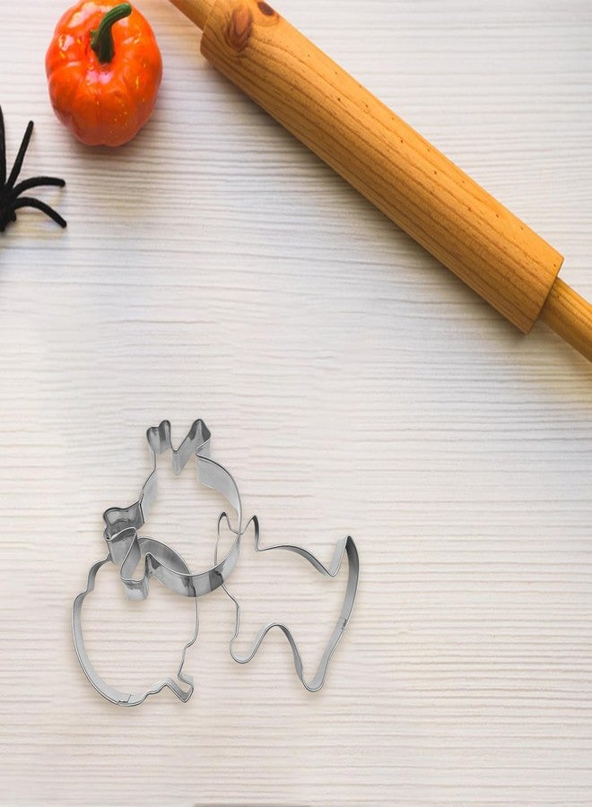 Quacc 8 PCS Halloween Cookie Cutter Set Stainless Steel Biscuit Cutters for Baking - Pumpkin, Bat, Spider, Skull, Witch, Ghost, Cat, Witch Hat Shape - Image 5