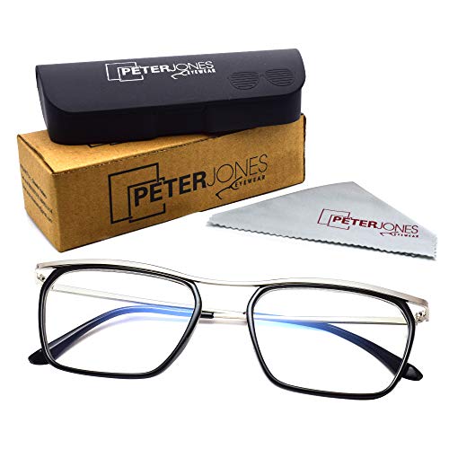 Peter Jones Square Blue Light Blocking Reading Glasses for Men and Women | Computer Readers UV Protection lenses (AG216, SIZE MEDIUM) - Image 5