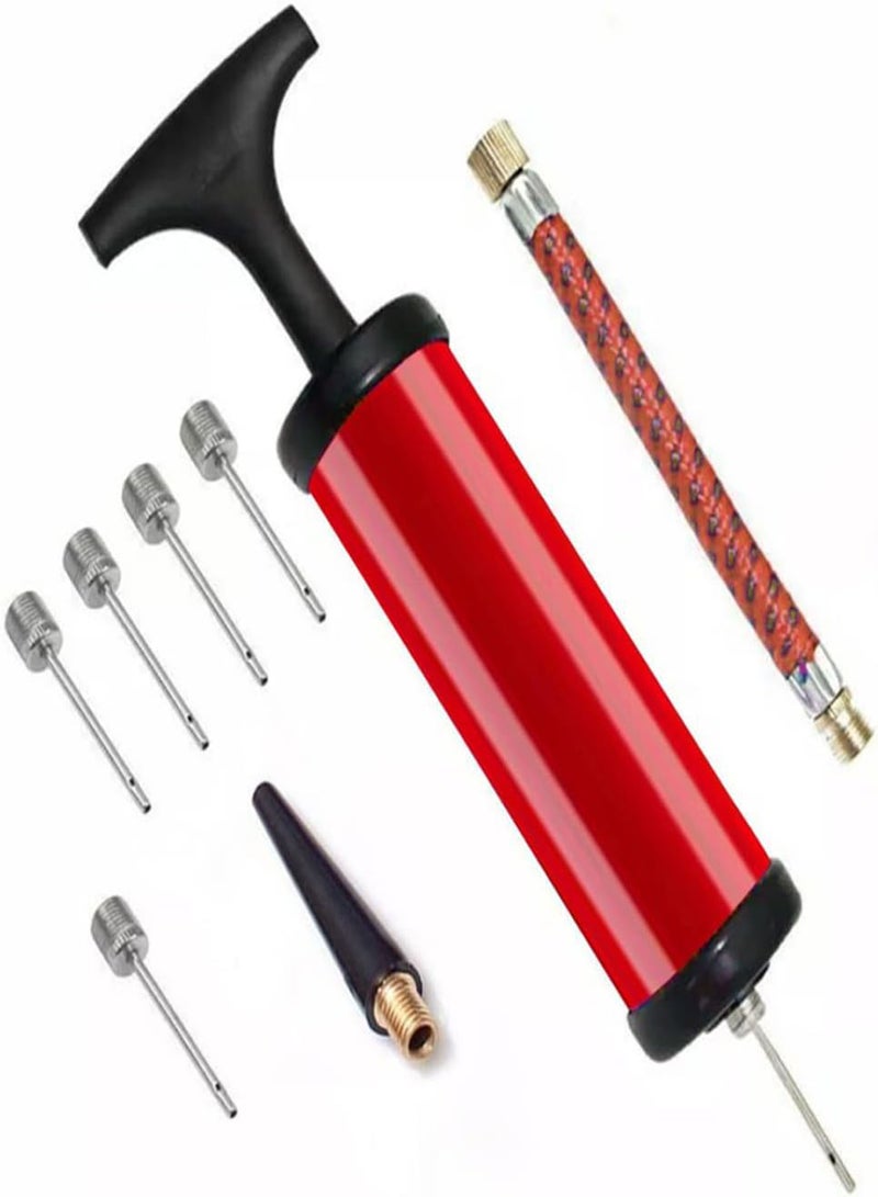 GGOOT Ball Pump with Needle Nozzle Extension Hose Basketball Balloon Pump Hand Air Pump for Volleyball Football 8PCS 24CM - Image 1