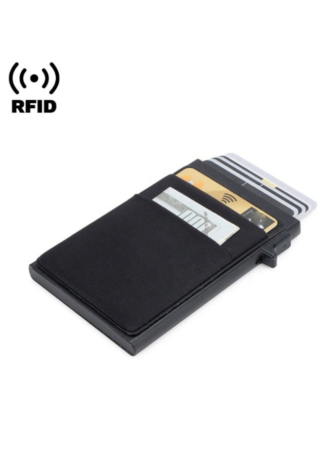 SafiDur Magnetic Aluminum Alloy Card Bag Automatically Pops Up Business Card Box, Anti-Theft Brush, Anti Demagnetization Rfid Card Holder, Metal Card Clip - Image 3