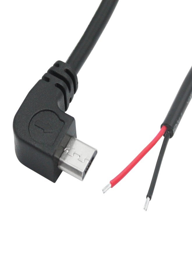 Maixbomr 4Pcs Right Angle Micro USB to 2 Pin Bare Wire Open End Cable 11inch, 90 Degree USB Male Plug Pigtail Power Wire 5V/3A, for Equipment Installed or Replacement Repair DIY - Image 2