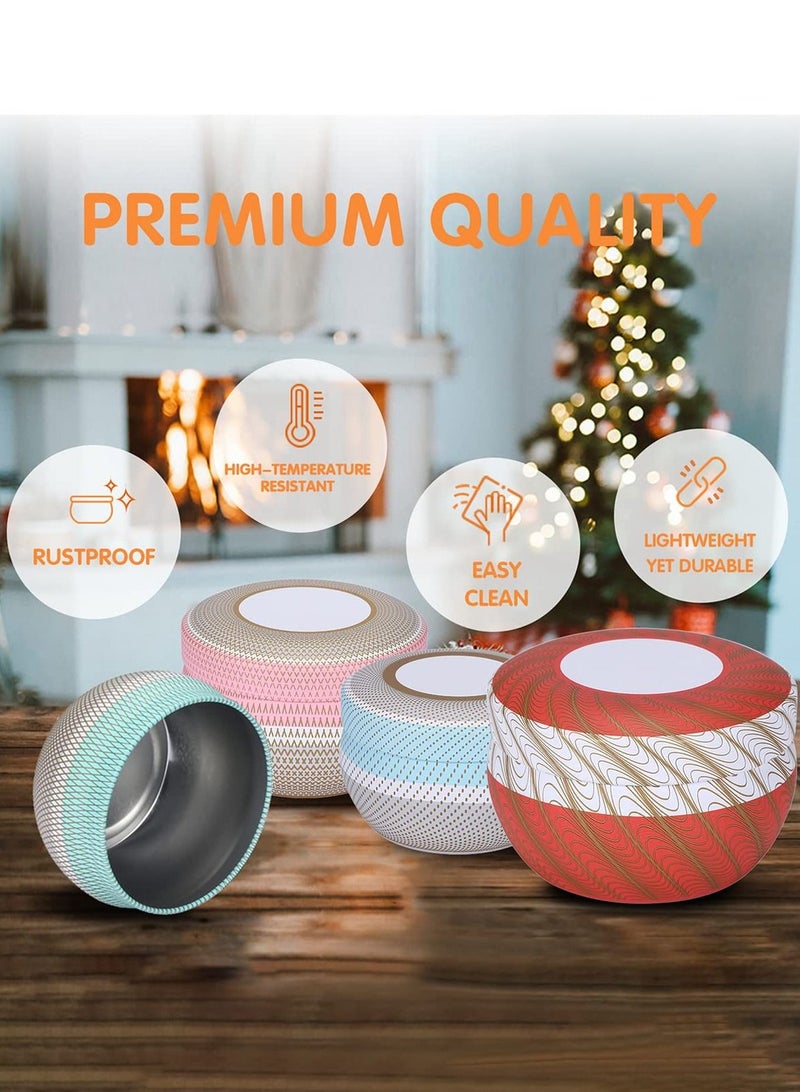 SYOSI 24 Pcs Candle Tins with Lids DIY Round Containers with Lids for Candle Making Round Metal Containers Storage for Candle Making Arts Crafts Storage 4 Color 12 8oz and 12 4oz - Image 2