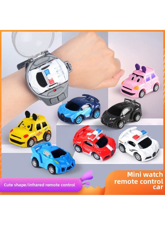 【Direct Supply】 Online Red Toy Watch Electric Mini Remote Control Car Car Children's Male-Color:Red Alloy Police Car - Image 2