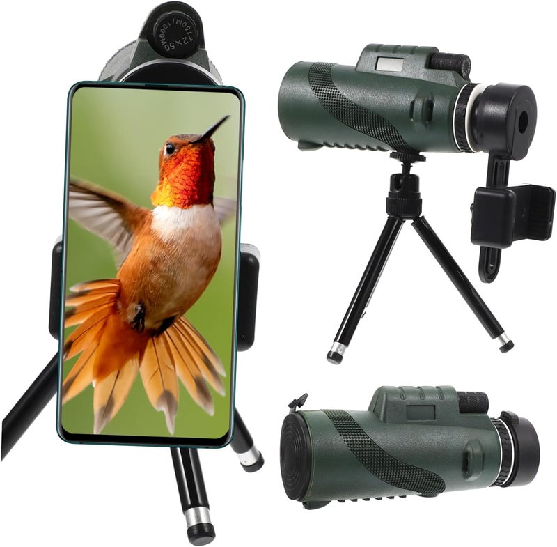 Outdoor Monocular Telescope Smartphone Tripod Lightweight Portable Birdwatching Hiking Scope for and Wildlife Observation - Image 3