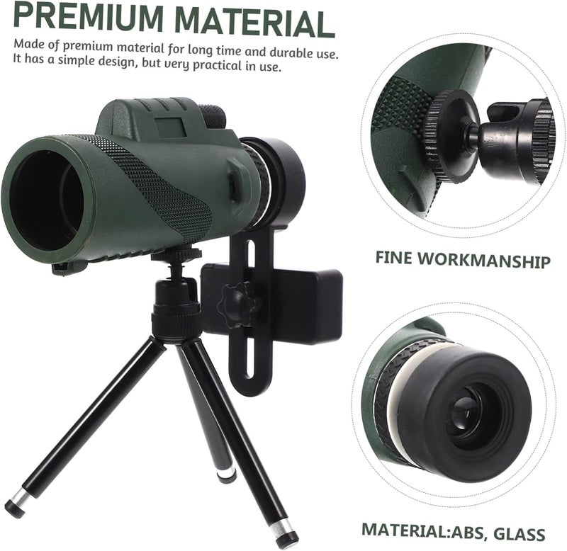 Outdoor Monocular Telescope Smartphone Tripod Lightweight Portable Birdwatching Hiking Scope for and Wildlife Observation - Image 5
