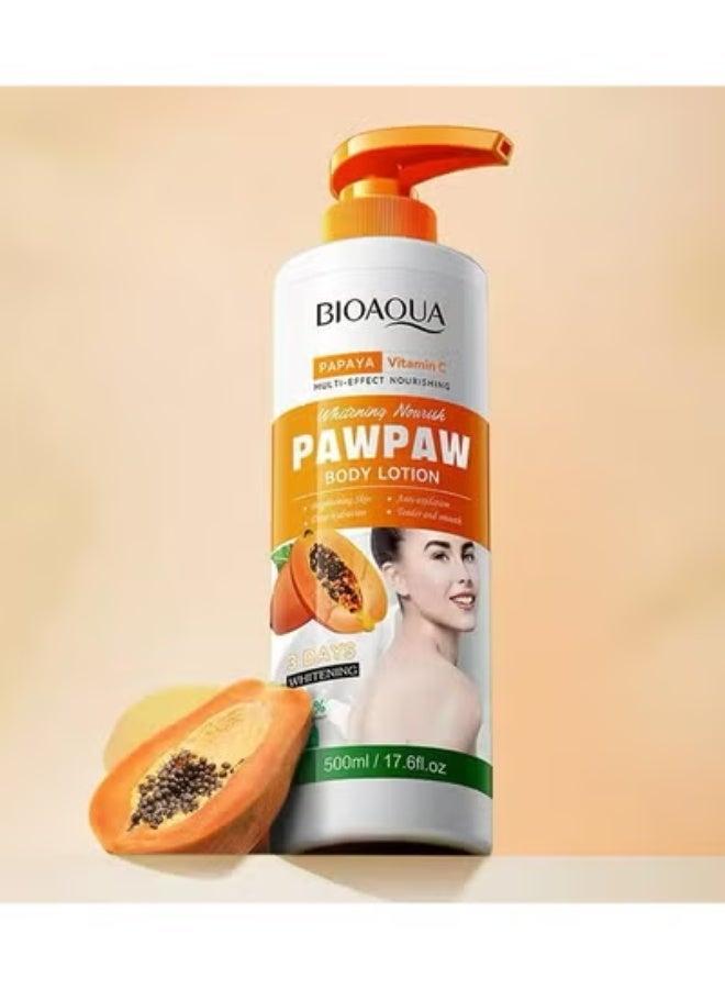 BIOAQUA Pawpaw Vitamin C Whitening Body Lotion 500 ml - Image 2