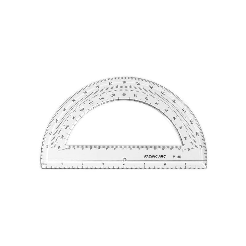 Pacific Arc 's 8 Inch Plastic Protractor Clear Ruler - Image 1