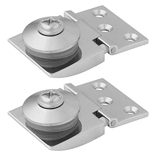 Atlantic Brass Heavy Glass Door Hinges for Home, Office, Hotel (S.S. Finish) Pack of 2 Piece - Image 1
