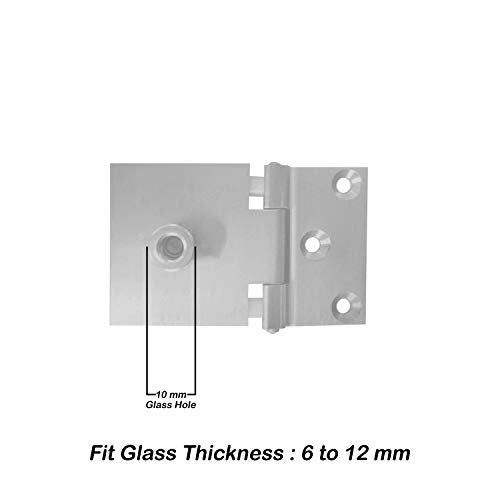 Atlantic Brass Heavy Glass Door Hinges for Home, Office, Hotel (S.S. Finish) Pack of 2 Piece - Image 3