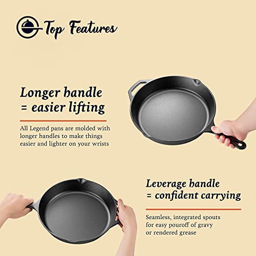 CountryCook Pre-Seasoned Cast Iron Frying Pan 30cms with Glass Lid, Induction Friendly, Non-Toxic, Enamel Free Cookware (Frying Pan, 30 Cms),Multicolor - Image 4
