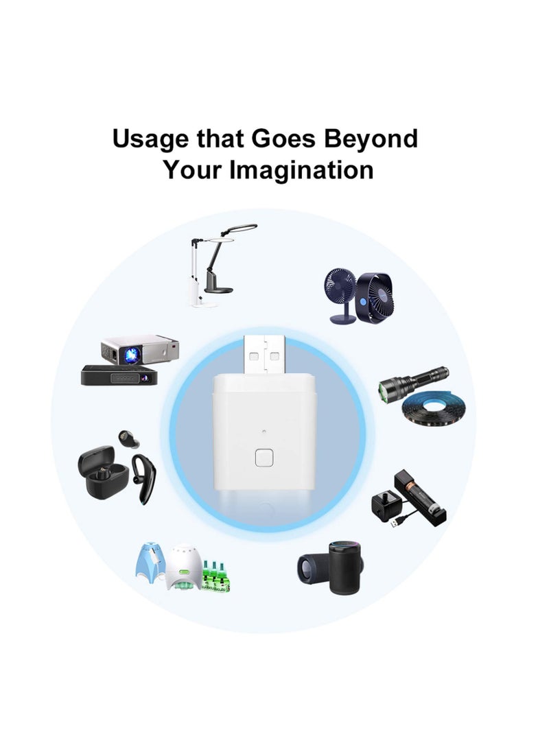 Excefore - محول واي فاي ذكي Tuya Micro DC 5V USB لأجهزة USB، محول USB لاسلكي للمنزل الذكي DIY، جهاز تحكم عن بعد عبر التطبيق، متوافق مع Alexa وGoogle Home للتحكم الصوتي، أبيض - Image 1