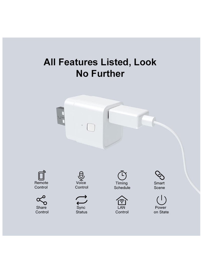Excefore - محول واي فاي ذكي Tuya Micro DC 5V USB لأجهزة USB، محول USB لاسلكي للمنزل الذكي DIY، جهاز تحكم عن بعد عبر التطبيق، متوافق مع Alexa وGoogle Home للتحكم الصوتي، أبيض - Image 1