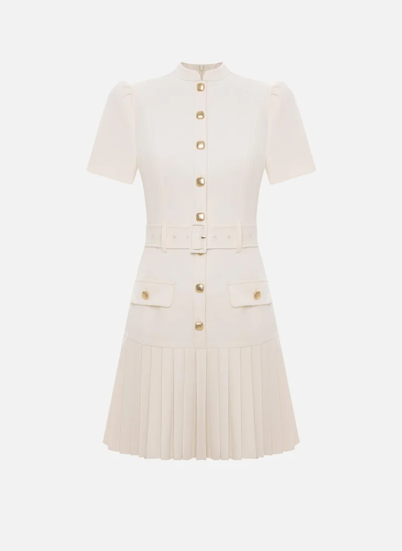 Lichi  Mini dress with short sleeves and a pleated skirt for Women | Best Price UAE