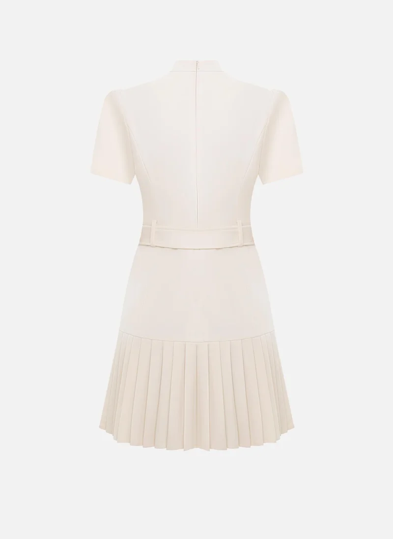 Lichi  Mini dress with short sleeves and a pleated skirt for Women | Best Price UAE