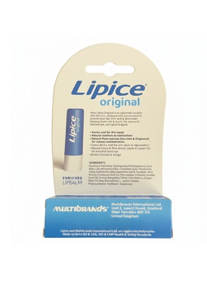 lipice Original Lip Balm – Moisturizing & Soothing Lip Care, 4.8g, Made in UK - Image 2