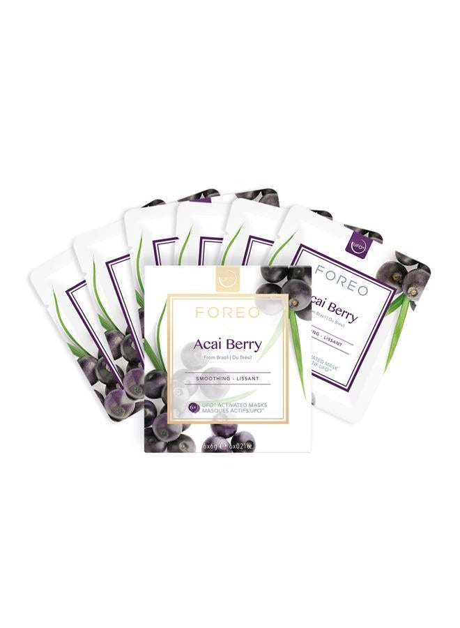 FOREO UFO Activated Mask Treatment for Anti-Aging, Acai Berry, 6 Count (Pack of 1) - Image 1