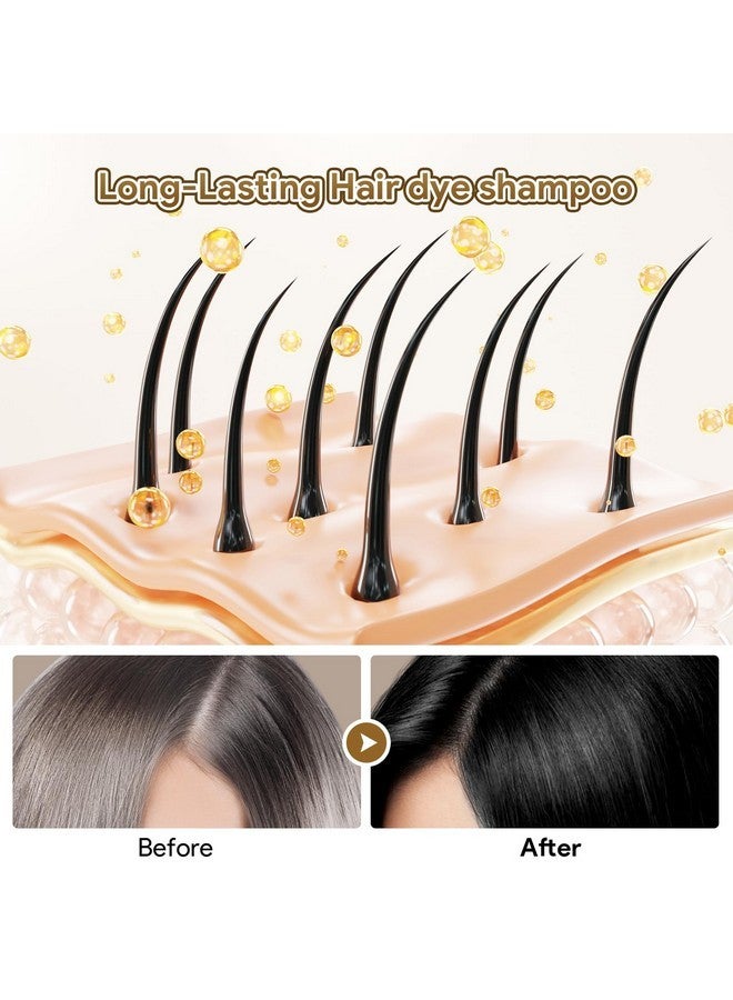 MEIDU Shampoo Shop Black Hair Dye Shampoo 3 in 1 for Gray Hair, Black Hair Dye for Women Men, Hair Color Herbal Ingredients Natural (500ml,16.9oz) - Image 4