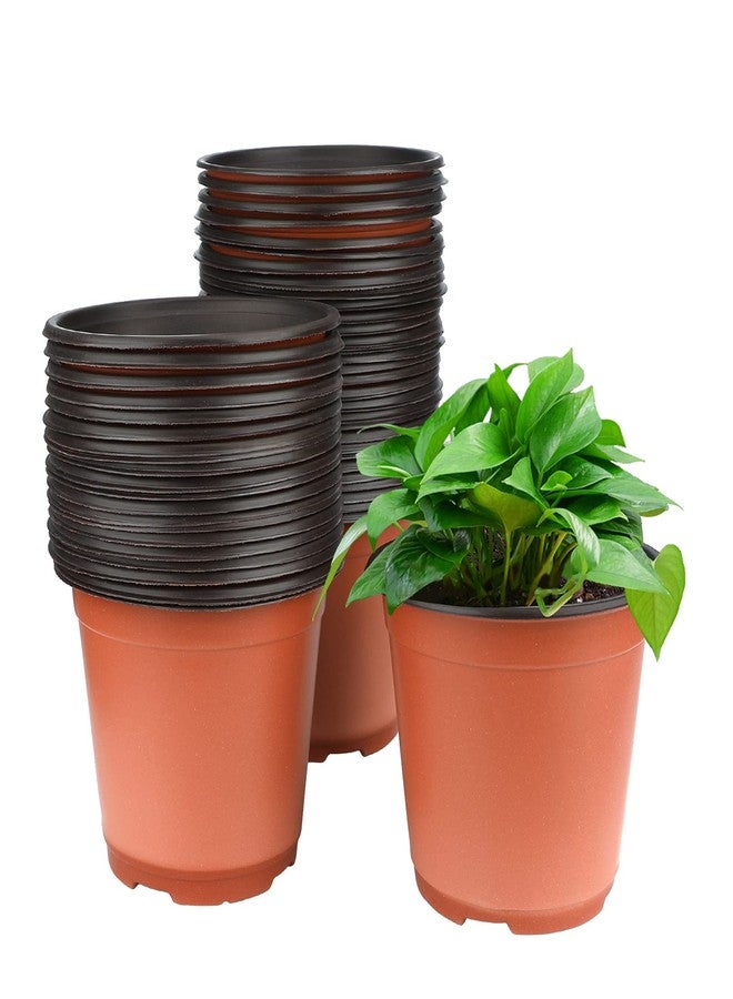 KINGLAKE 50 Pcs 6" Plastic Plants Nursery Seedlings Pot/Pots Flower Plant Container Seed Starting Pots - Image 1