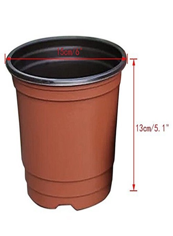 KINGLAKE 50 Pcs 6" Plastic Plants Nursery Seedlings Pot/Pots Flower Plant Container Seed Starting Pots - Image 2