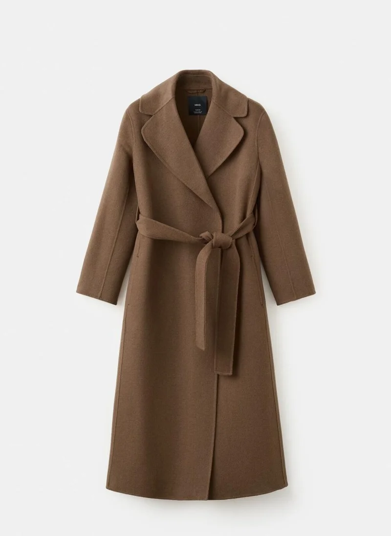 MANGO Handmade wool coat with belt