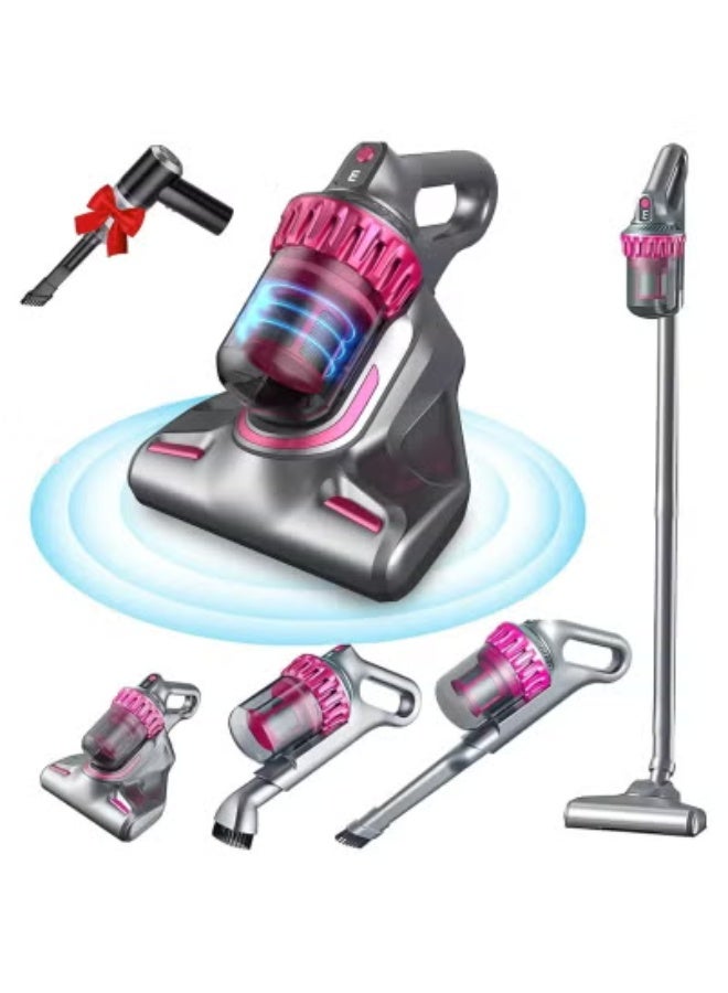 JAJEEK مكنسة كهربائية لاسلكية 5 في 1 لإزالة العث بالأشعة فوق البنفسجية | قوة شفط قوية 10000Pa | مكنسة يدوية خفيفة الوزن وصامتة | فلتر HEPA لتنظيف المنزل، السيارة، الحيوانات الأليفة، المراتب والسجاد | قوية وسهلة الاستخدام للتنظيف العميق - Image 1