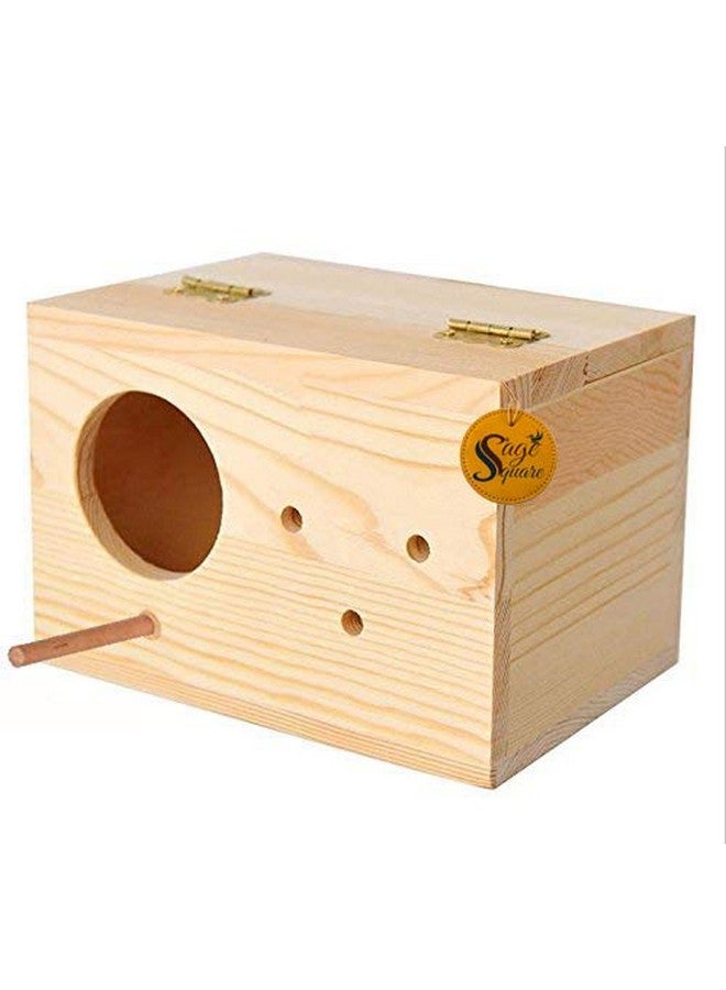 Sage Square Natural Breeding Box for Medium Size Birds (Parrots, Cockatiels etc) with Perch Attached - Image 3