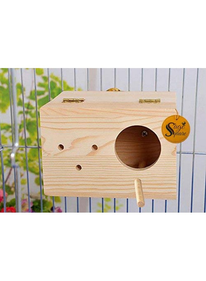 Sage Square Natural Breeding Box for Medium Size Birds (Parrots, Cockatiels etc) with Perch Attached - Image 4
