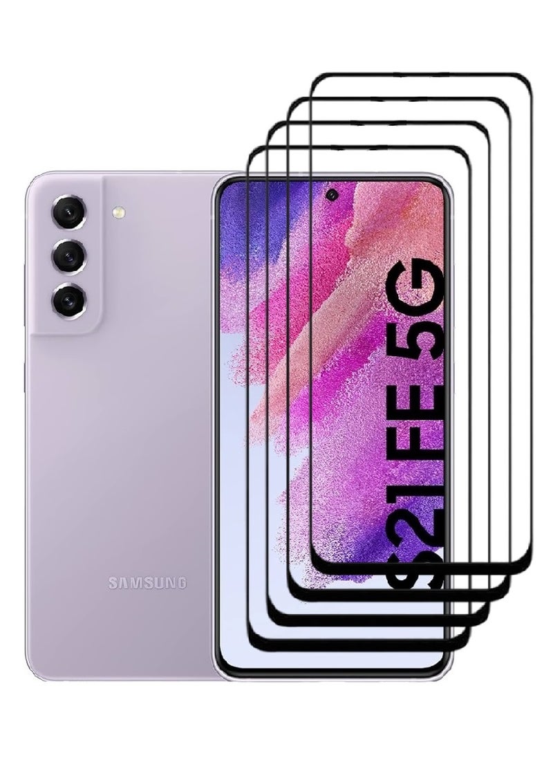 AINA 4 Pieces Tempered Glass Screen Protector 5D Designed For Samsung Galaxy S21 FE 5G Full Glue Edge to Edge Full Screen Coverage And Bubble Free - Image 1