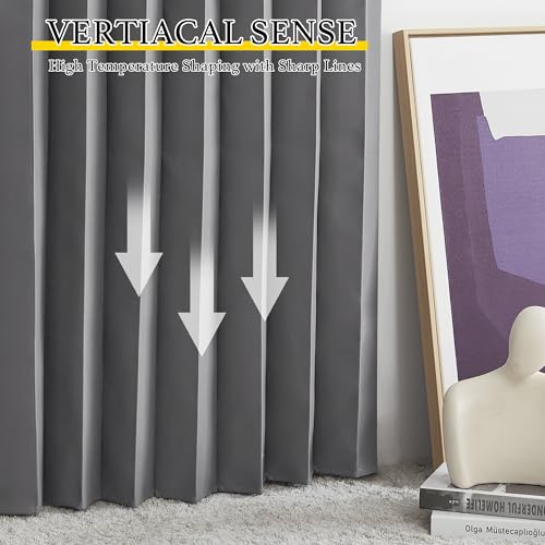 NICETOWN Accordion Blackout Door Curtains for Doorway, Thermal Insulated Privacy Closet Curtains Room Divider Sliding Door Shade for Living Room/Bathroom/Bedroom, 1 Panel with Hooks, W38 x L80, Grey - Image 5