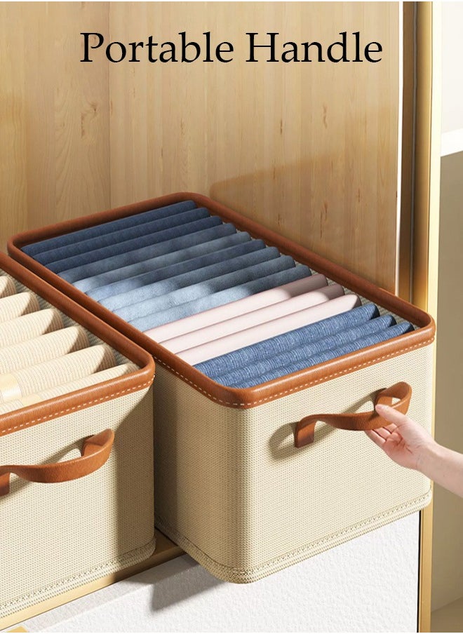 DUNISO - 3-piece foldable wardrobe storage box with sturdy handle, large capacity shelf storage basket, metal frame cube storage box wardrobe for storing clothes and toys, home bedroom, office - Image 1