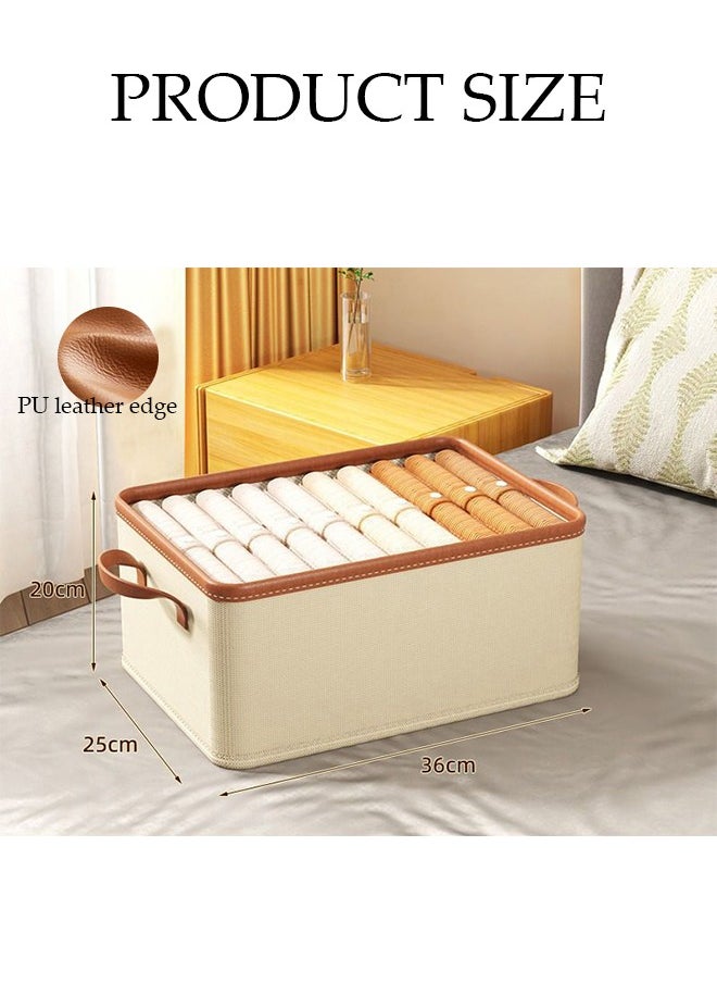 DUNISO - 3-piece foldable wardrobe storage box with sturdy handle, large capacity shelf storage basket, metal frame cube storage box wardrobe for storing clothes and toys, home bedroom, office - Image 1